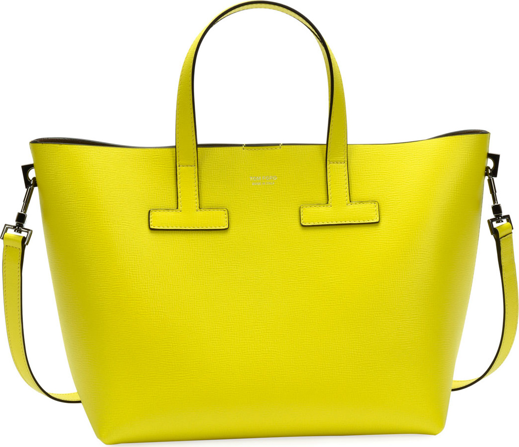 TOM FORD T Tote Mini Saffiano Leather  Bag