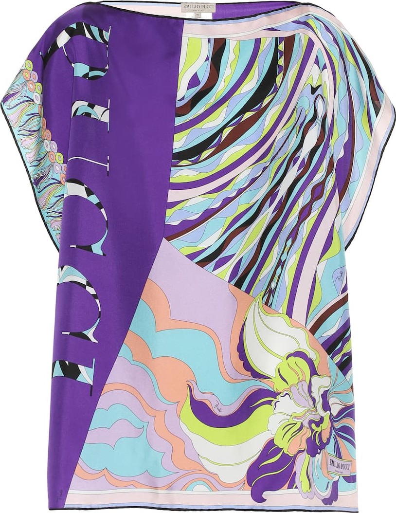 Emilio Pucci Printed silk-twill top