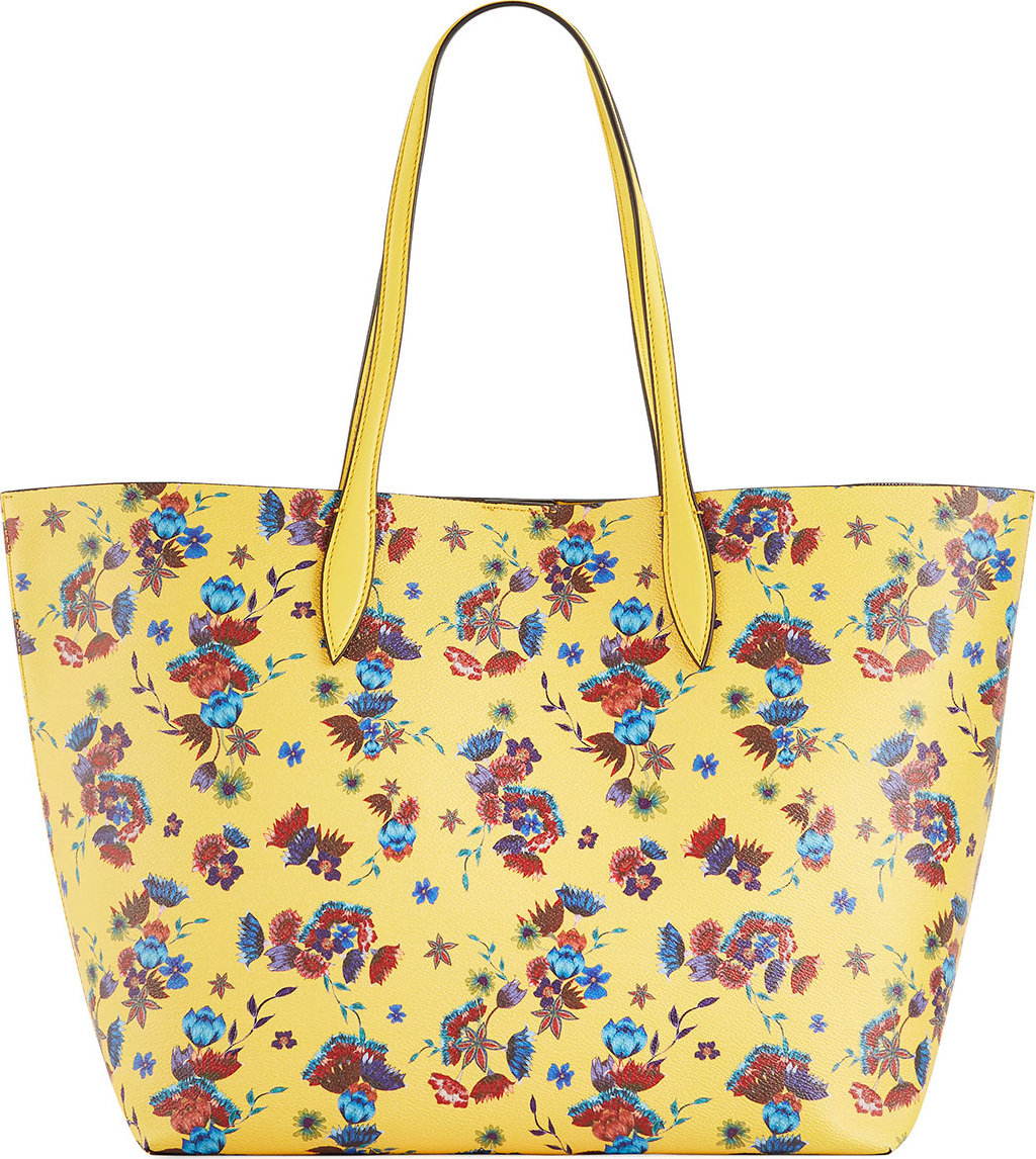 Rebecca Minkoff Heather Large Floral-Print Shoulder Tote Bag Rebecca Minkoff Heather Large Floral-Print Shoulder Tote Bag