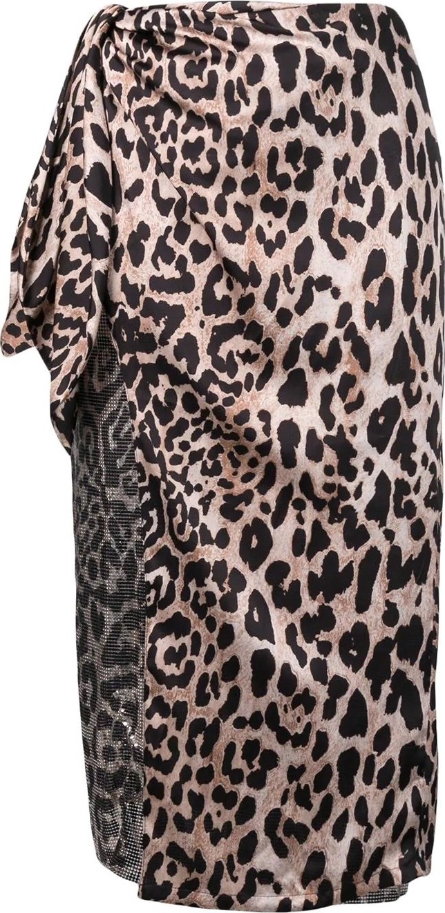 Paco Rabanne leopard print wrap skirt