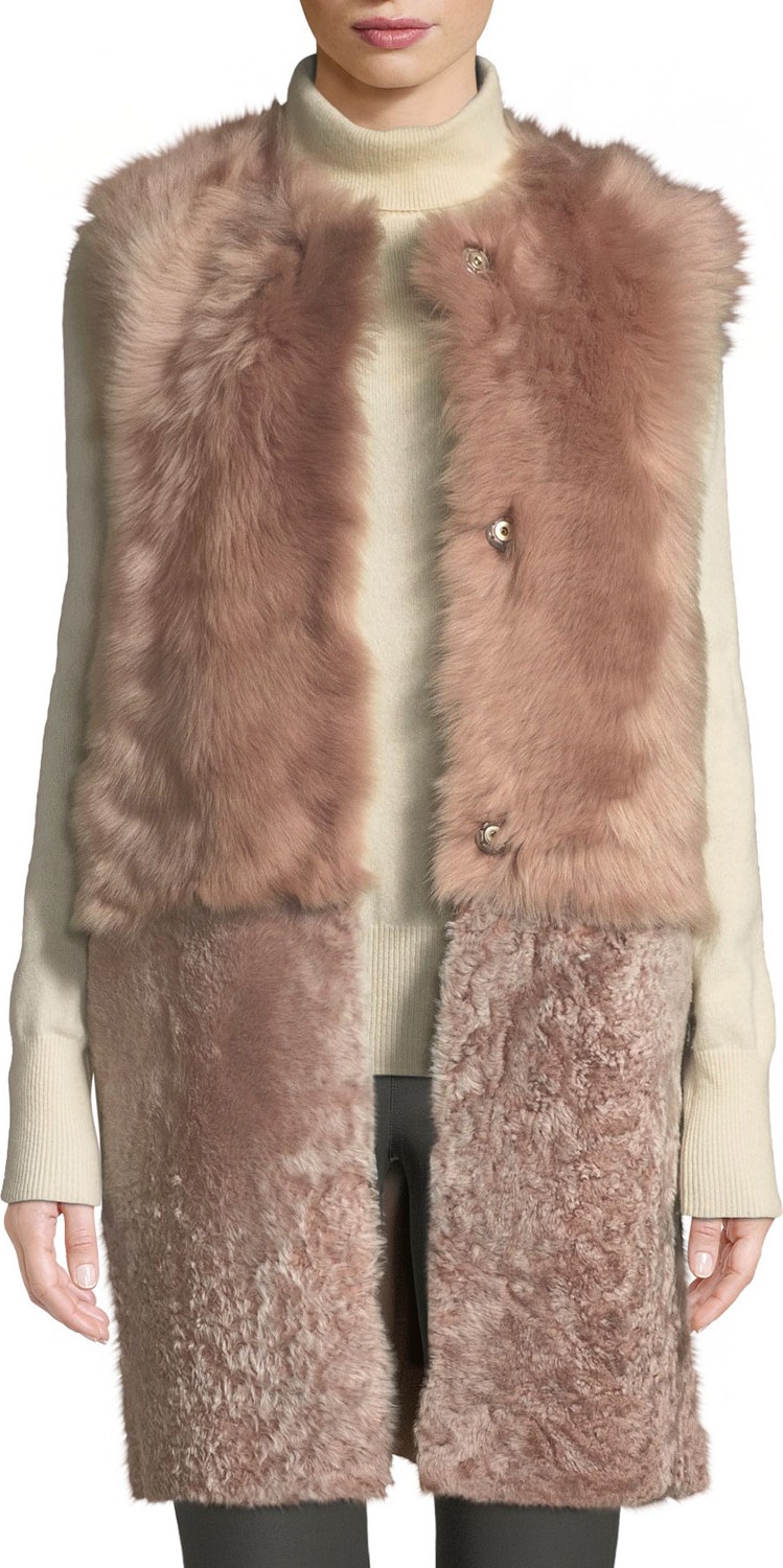 KARL DONOGHUE Reversible Paneled Lamb Shearling Gilet