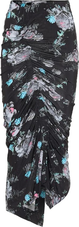 Preen Becka floral stretch-crêpe midi skirt