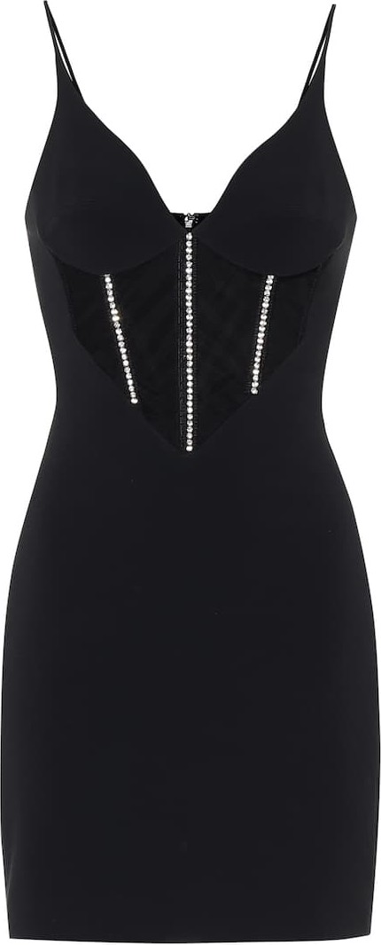 David Koma Embellished stretch-crêpe dress