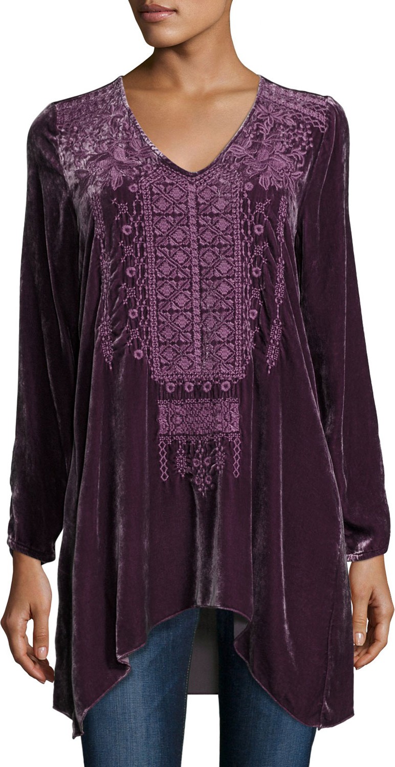 Johnny Was CLSSC SASSI VLVT VNCK TUNIC