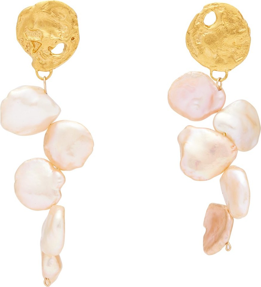 Alighieri La Jetée gold-plated pearl pendant earrings