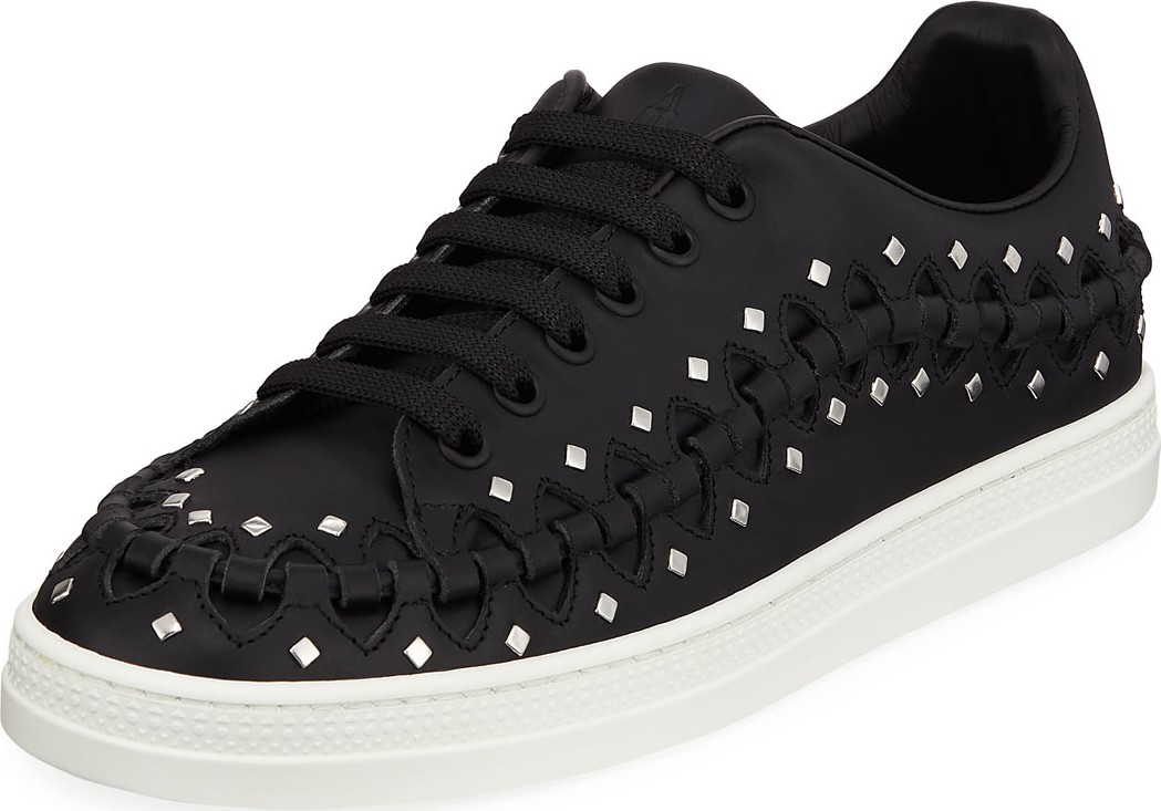 Alaïa Whipstitched Studded Platform Sneakers