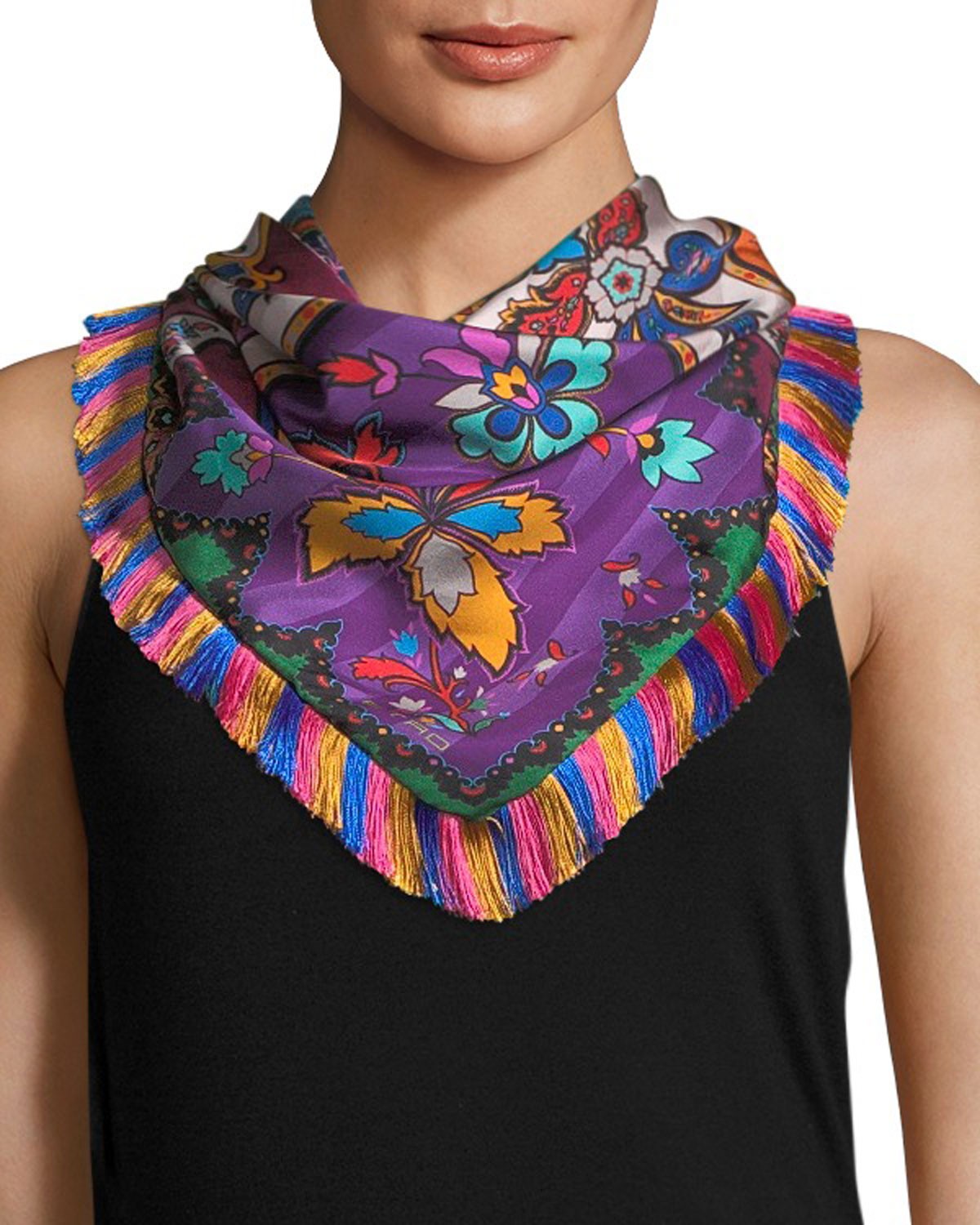 Etro Reversible Scarf w/ Fringe