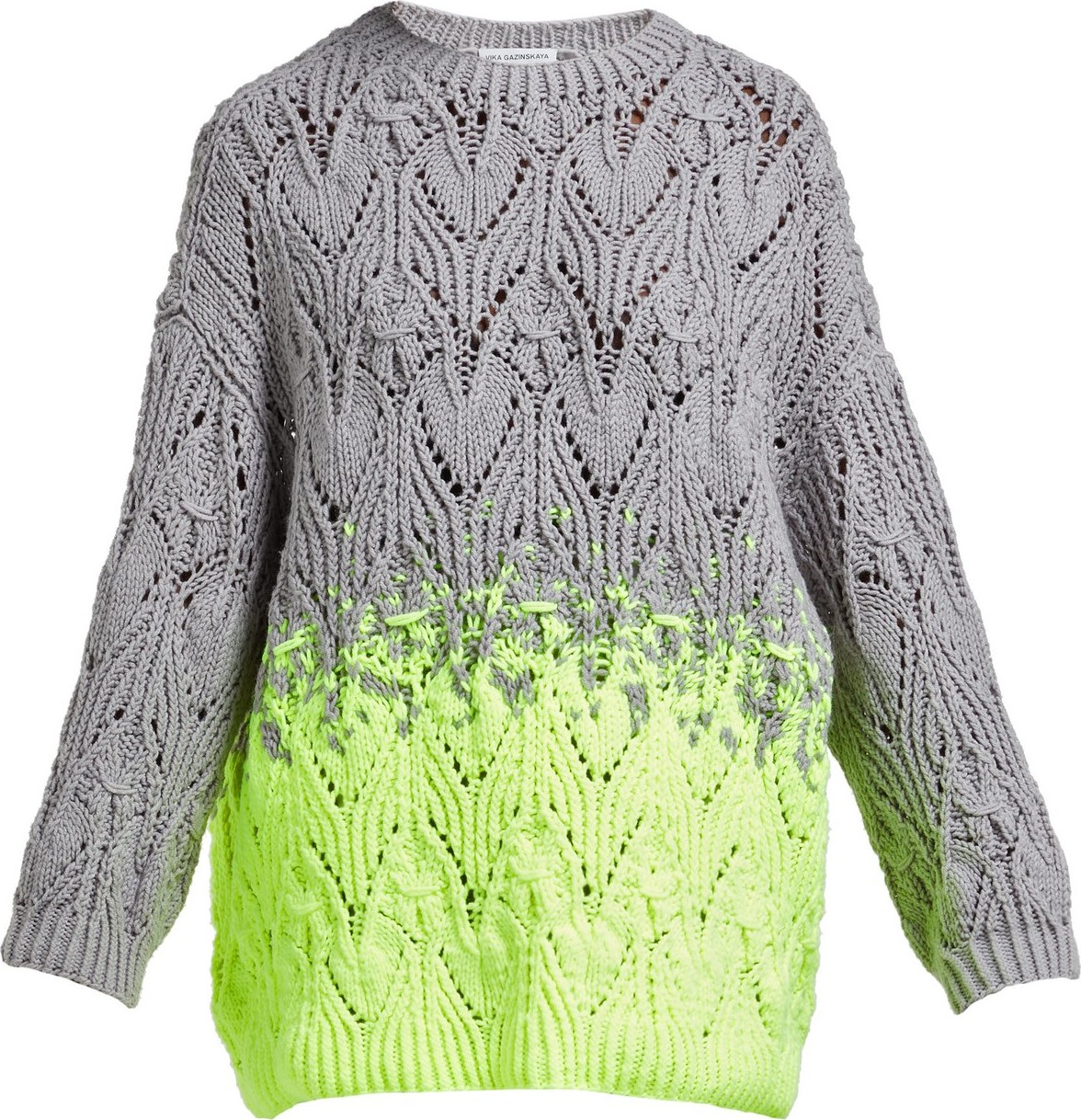 Vika Gazinskaya Contrast-hem cable-knit sweater