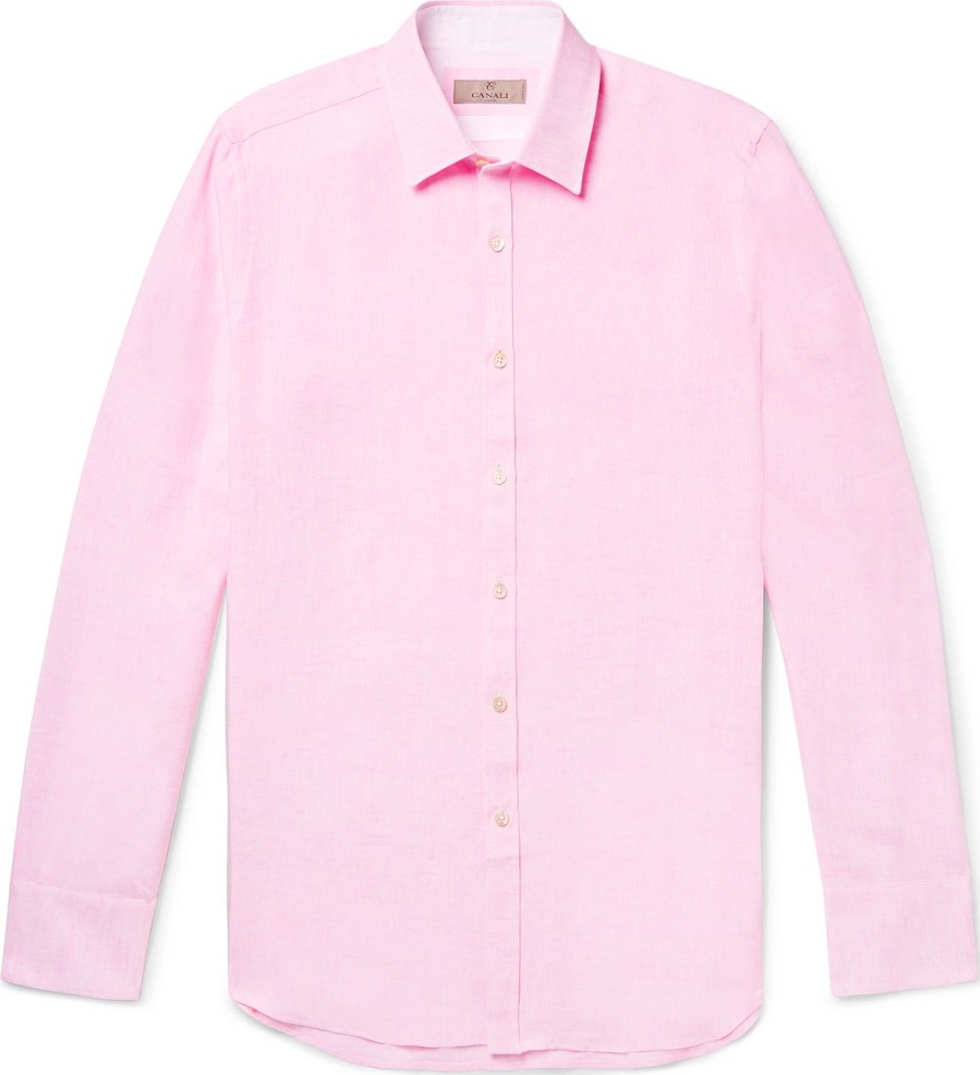 Canali Slim-Fit Slub Linen Shirt