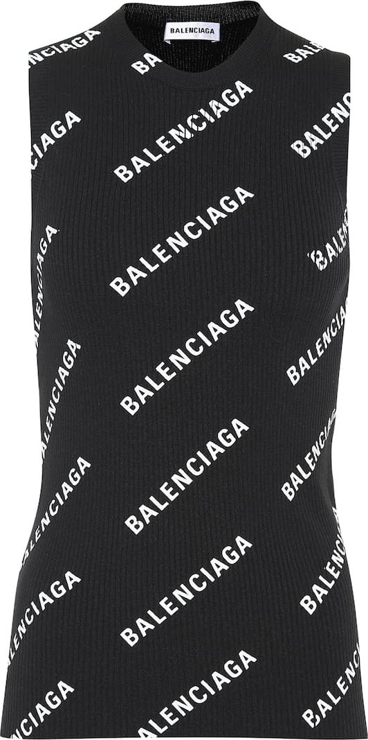 Balenciaga Sleeveless logo-printed top