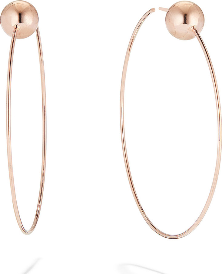Lana 14k Gold Bead-Post Hoop Earrings