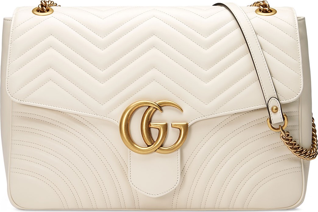 Gucci GG Marmont Large Chevron Quilted Leather Shoulder Bag