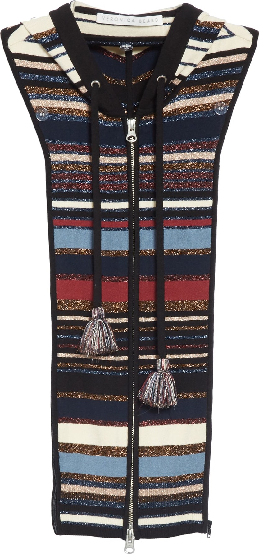 Veronica Beard Lupe Metallic Stripe Dickey