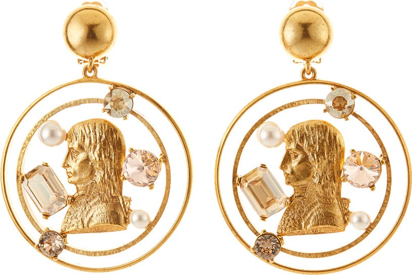 Oscar De La Renta Open Coin-Drop Earrings