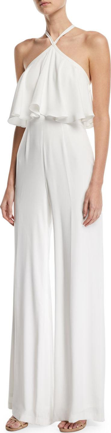 Jay Godfrey Sleeveless Popover Halter Jumpsuit