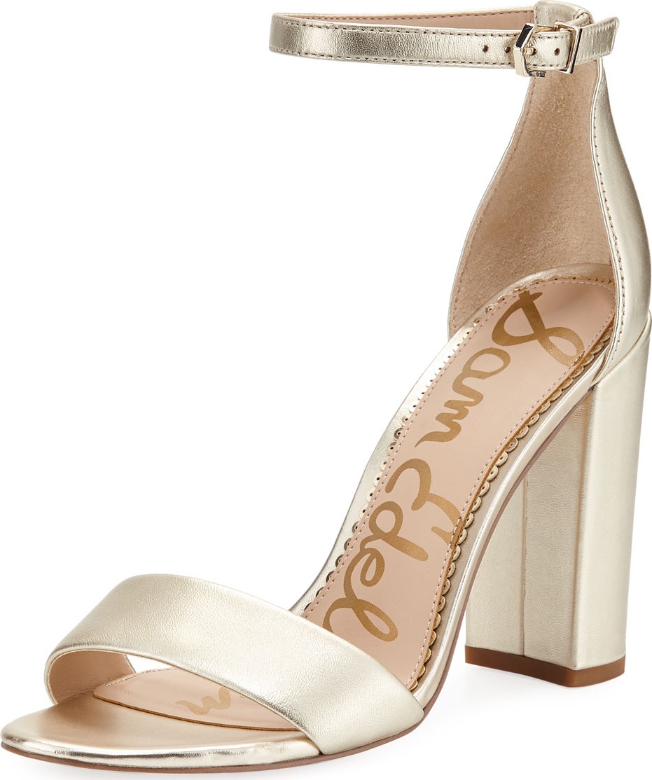 Sam Edelman Yaro Metallic Block-Heel Sandals
