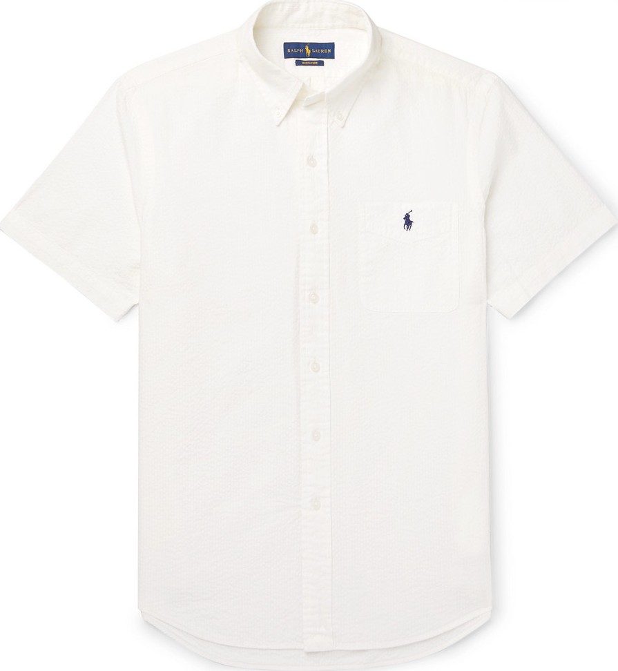 Polo Ralph Lauren Button-Down Collar Cotton-Seersucker Shirt