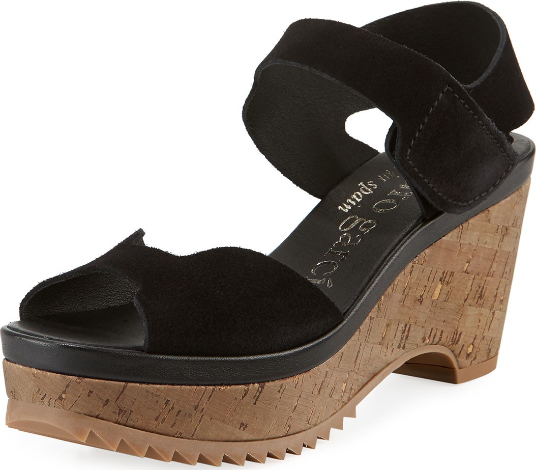 Pedro Garcia Fah Suede  Cork-Wedge Sandals