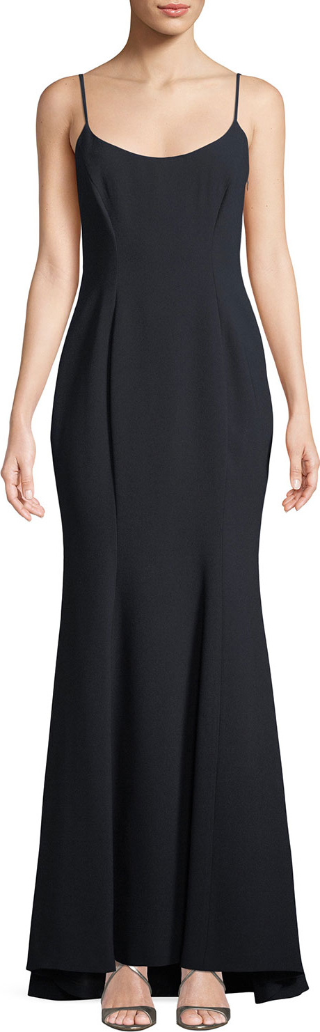 Elie Tahari Kalinda Sleeveless Illusion-Back Evening Gown Elie Tahari Kalinda Sleeveless Illusion-Back Evening Gown