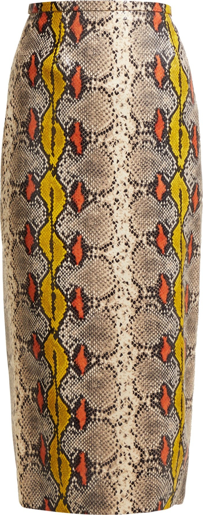 ROCHAS Python-print leather pencil skirt