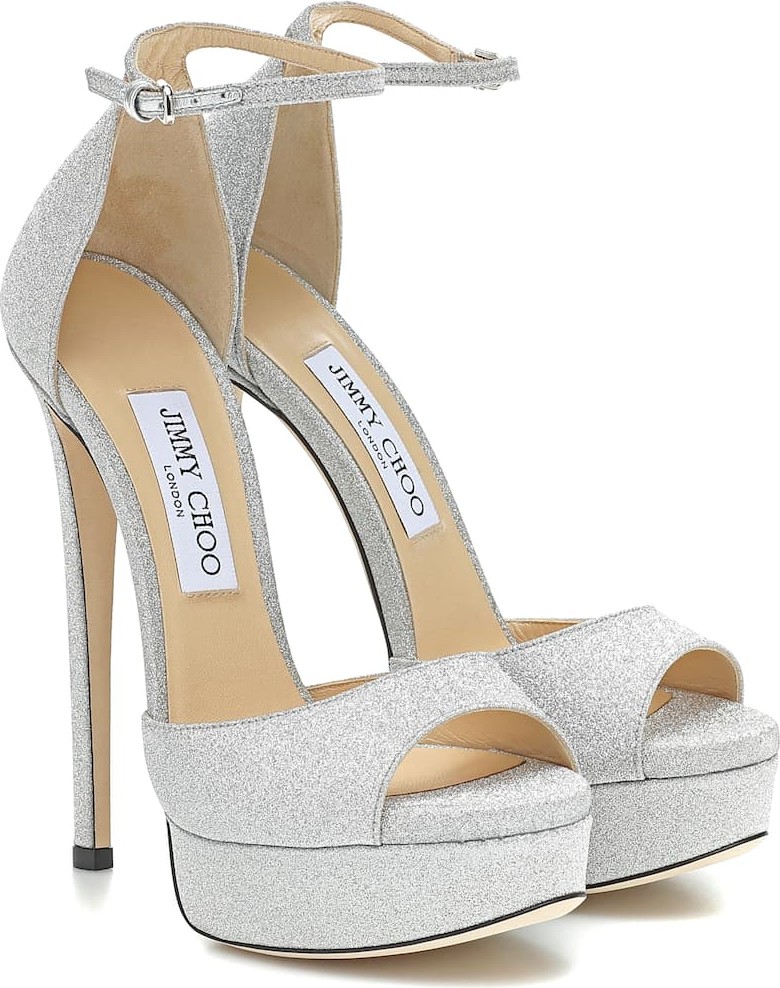 Jimmy Choo Max 150 glitter sandals