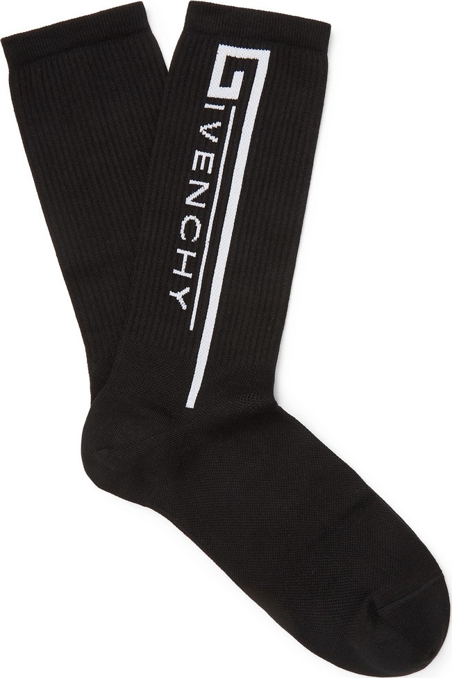Givenchy Logo-Intarsia Stretch Cotton-Blend Socks