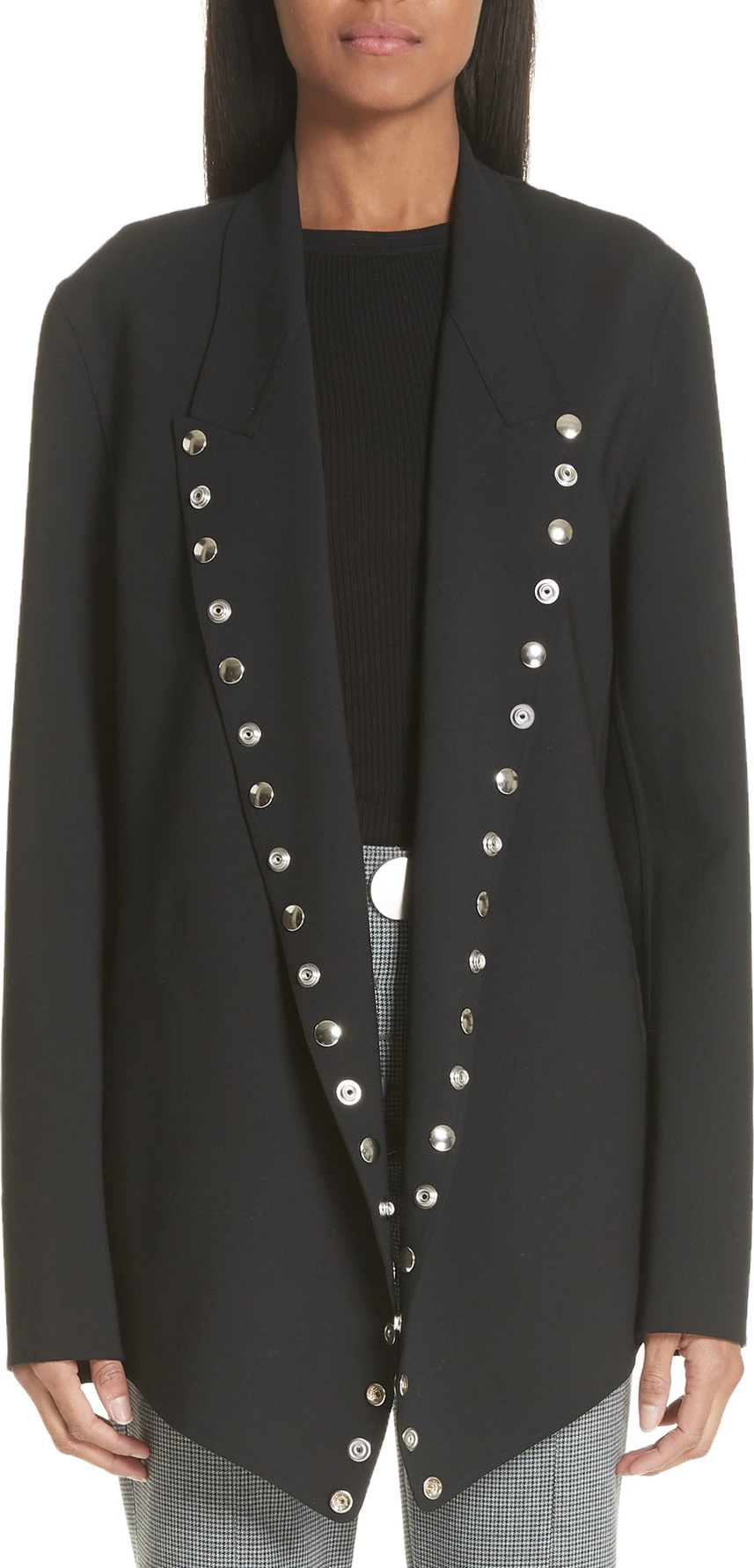 Alexander Wang Snap Detail Open Front Blazer