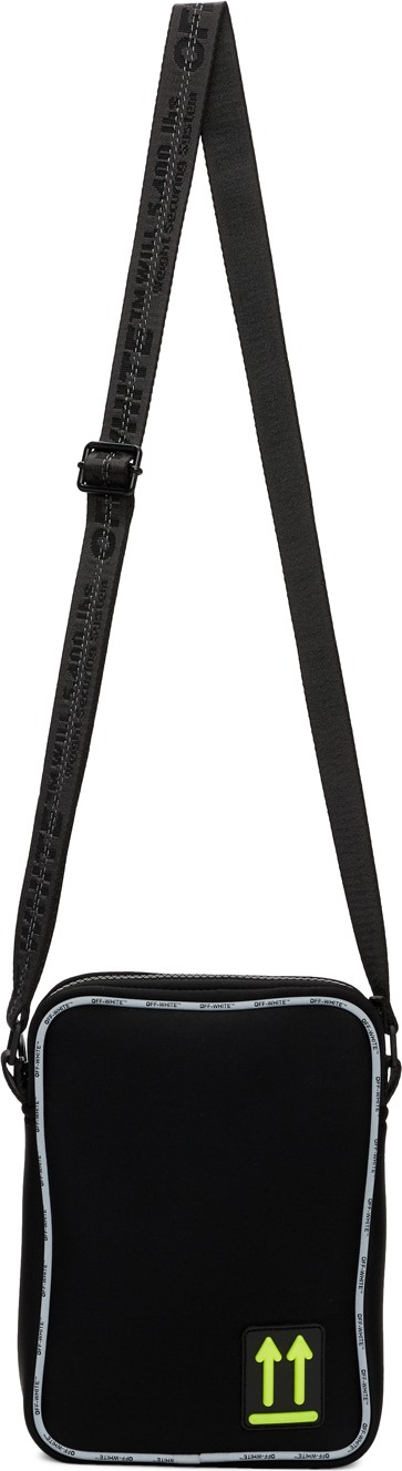 Off White Black Bonded Jersey Man Bag