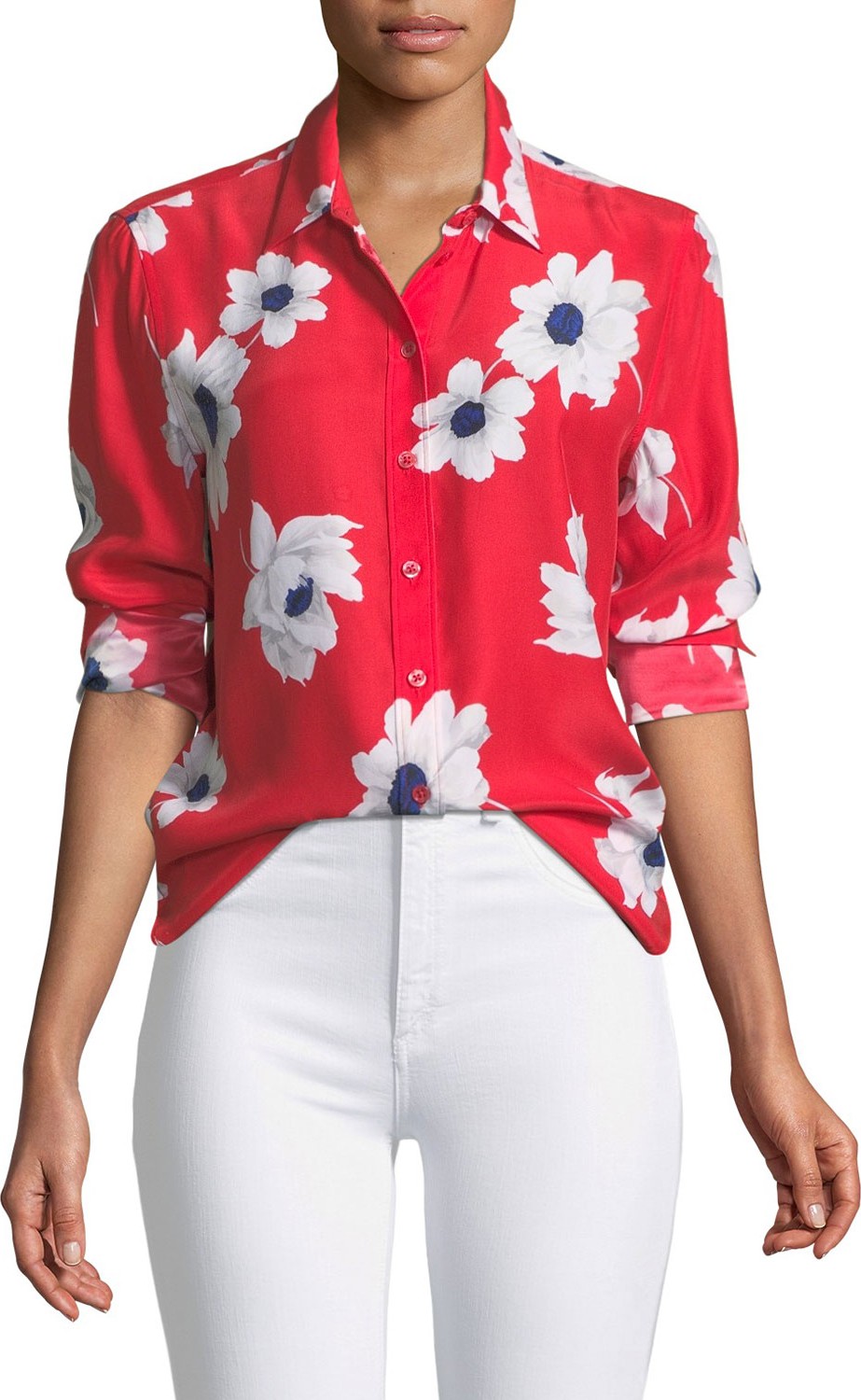 Equipment Leema Antiquity Floral-Print Silk Blouse