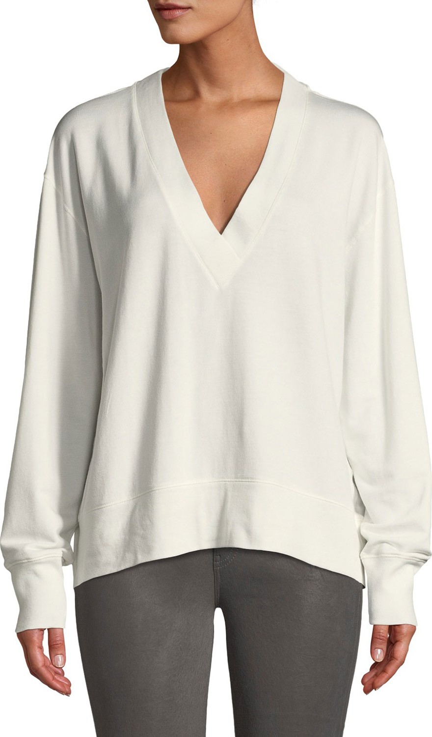 Rag & Bone Flora Relaxed V-Neck Pullover Sweater