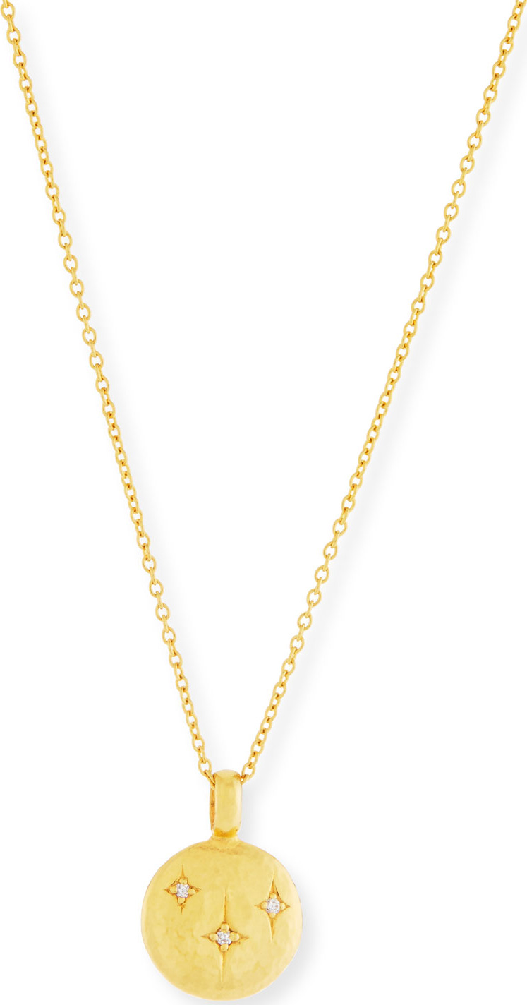 GURHAN 24k Three-Diamond Starlight Pendant Necklace