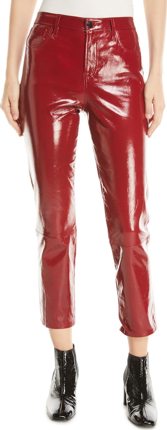 J BRAND Ruby Leather High-Rise Crop Cigarette Pants