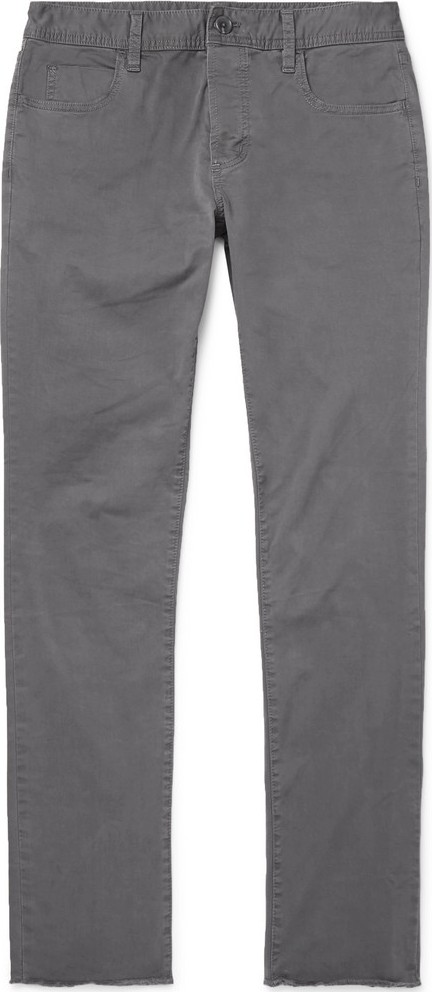 James Perse Grey Slim-Fit Cotton-Blend Twill Trousers