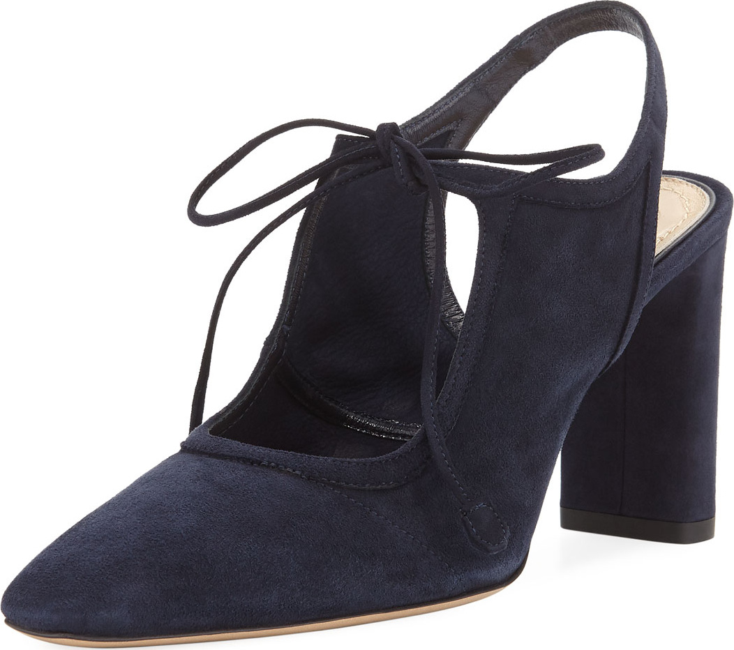 THE ROW Camil Suede Tie-Front Pump