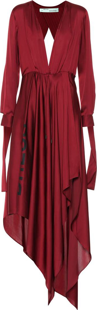 Off White Silk-blend satin dress