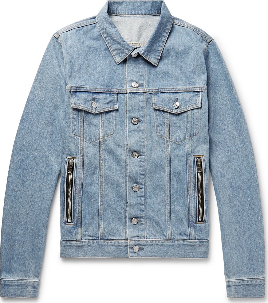 Balmain Logo-Embroidered Denim Jacket