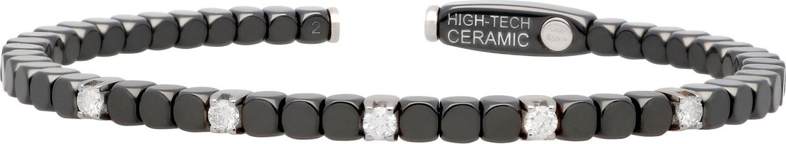 Roberto Demeglio Dado 18k White Gold, Ceramic & Five Diamond Bracelet