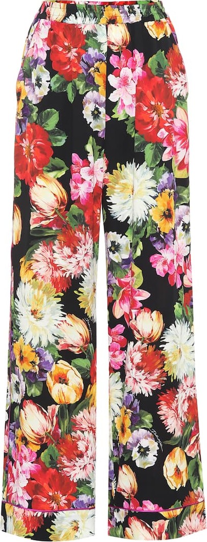 Dolce & Gabbana Floral-printed stretch silk pants