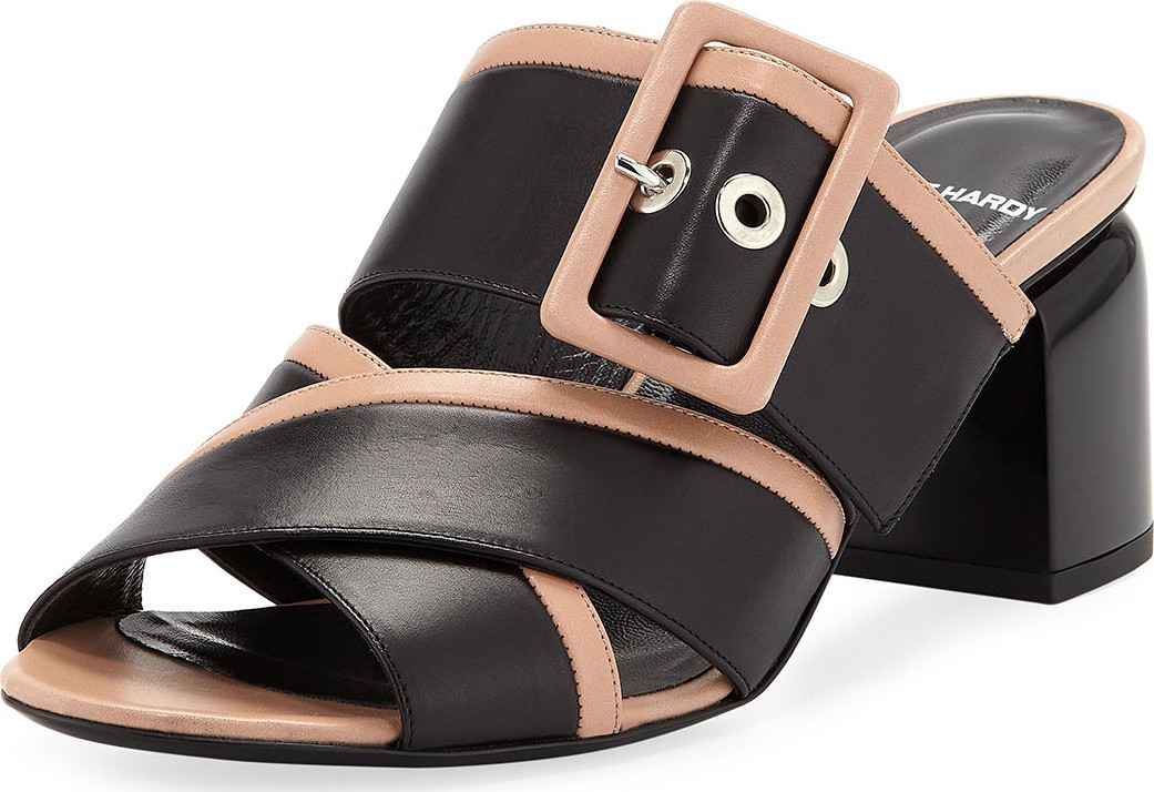 Pierre Hardy Two-Tone Buckle Sandal Mules
