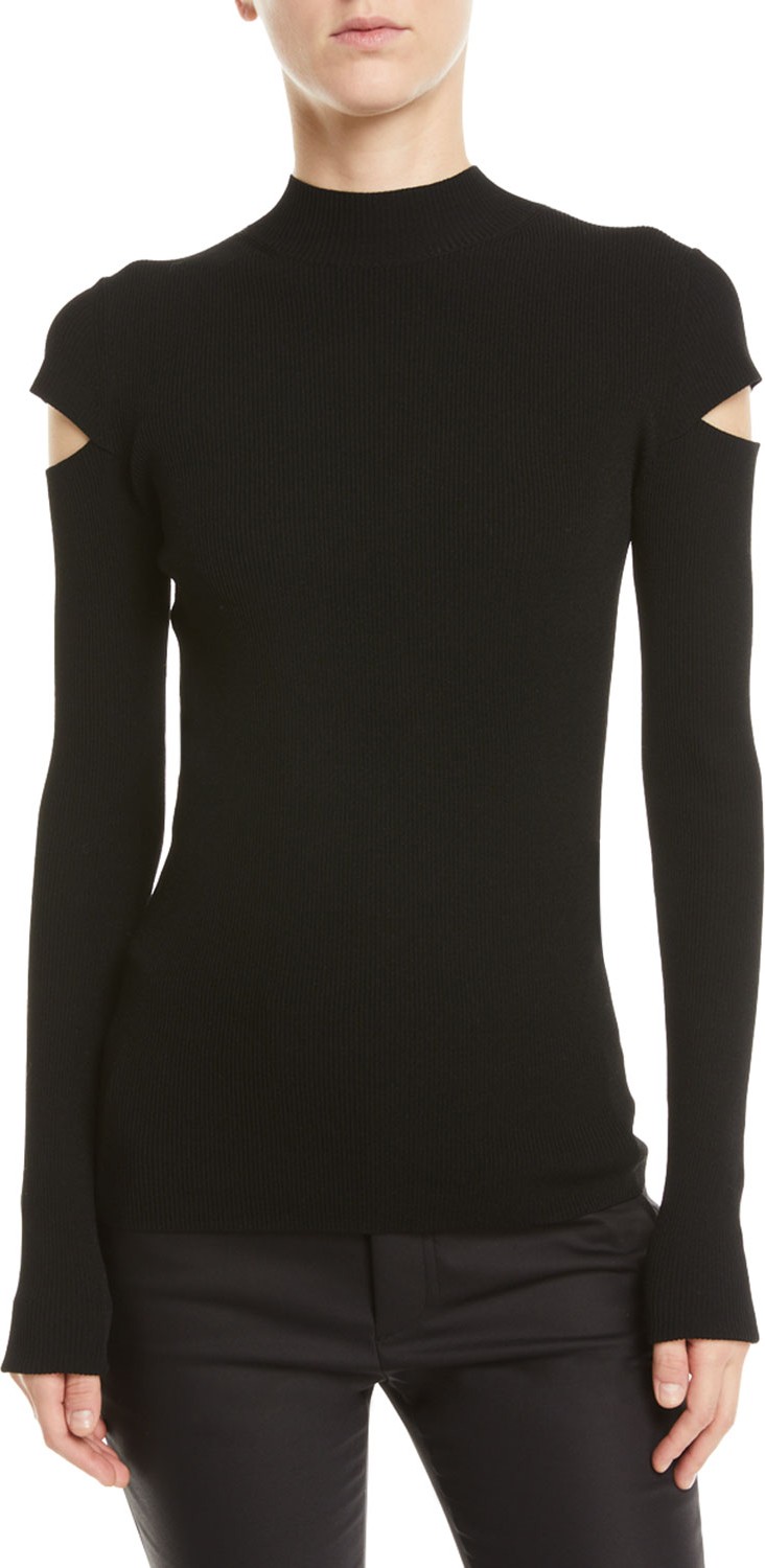 Helmut Lang Long-Sleeve Cotton Slash Tee