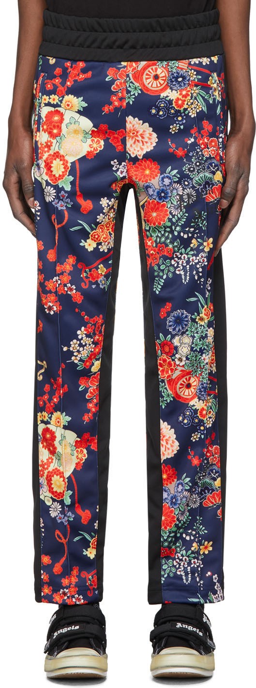Palm Angels Blue & Black Blooming Lounge Pants