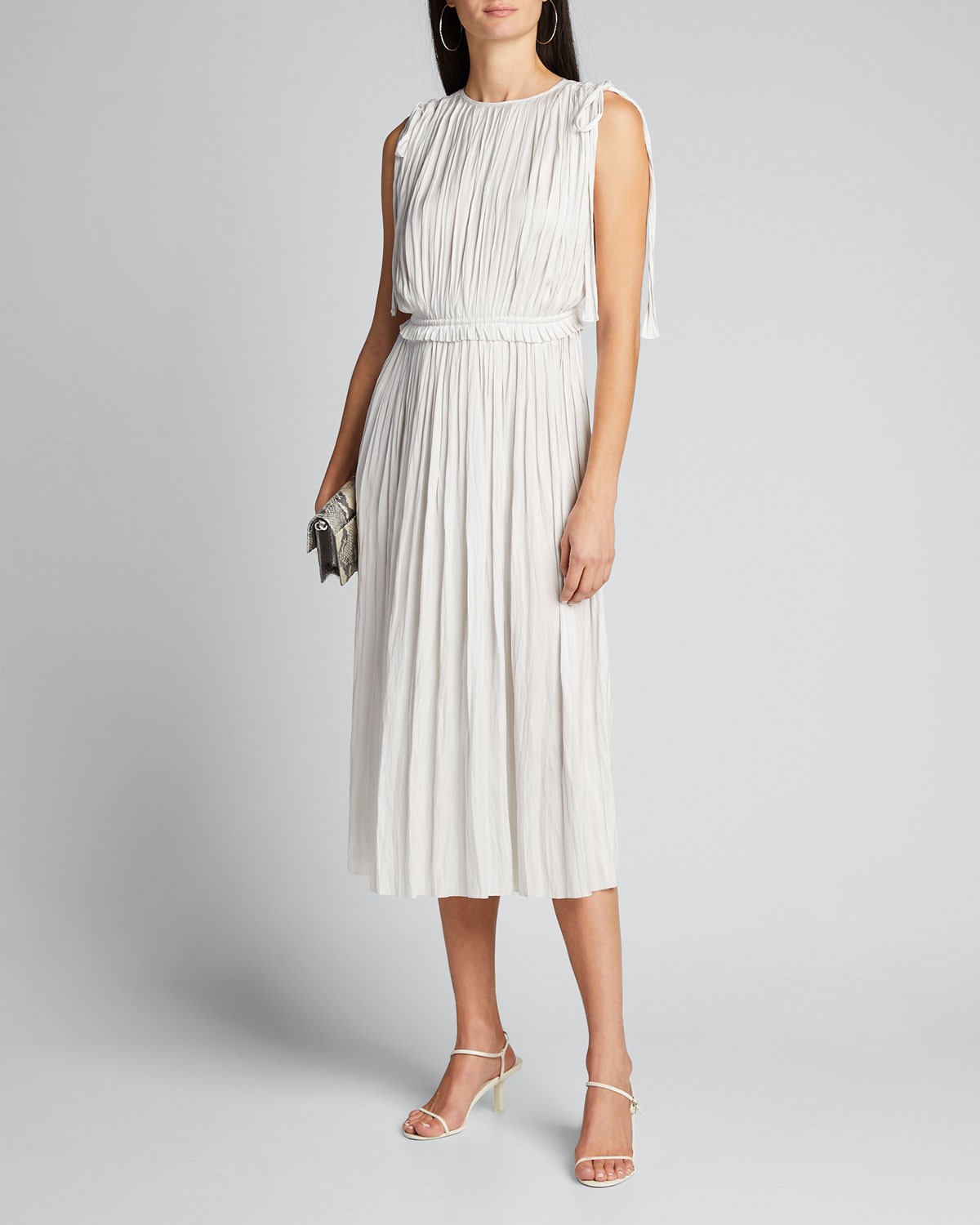 Ulla Johnson Alessa Pleated Sleeveless Midi Dress