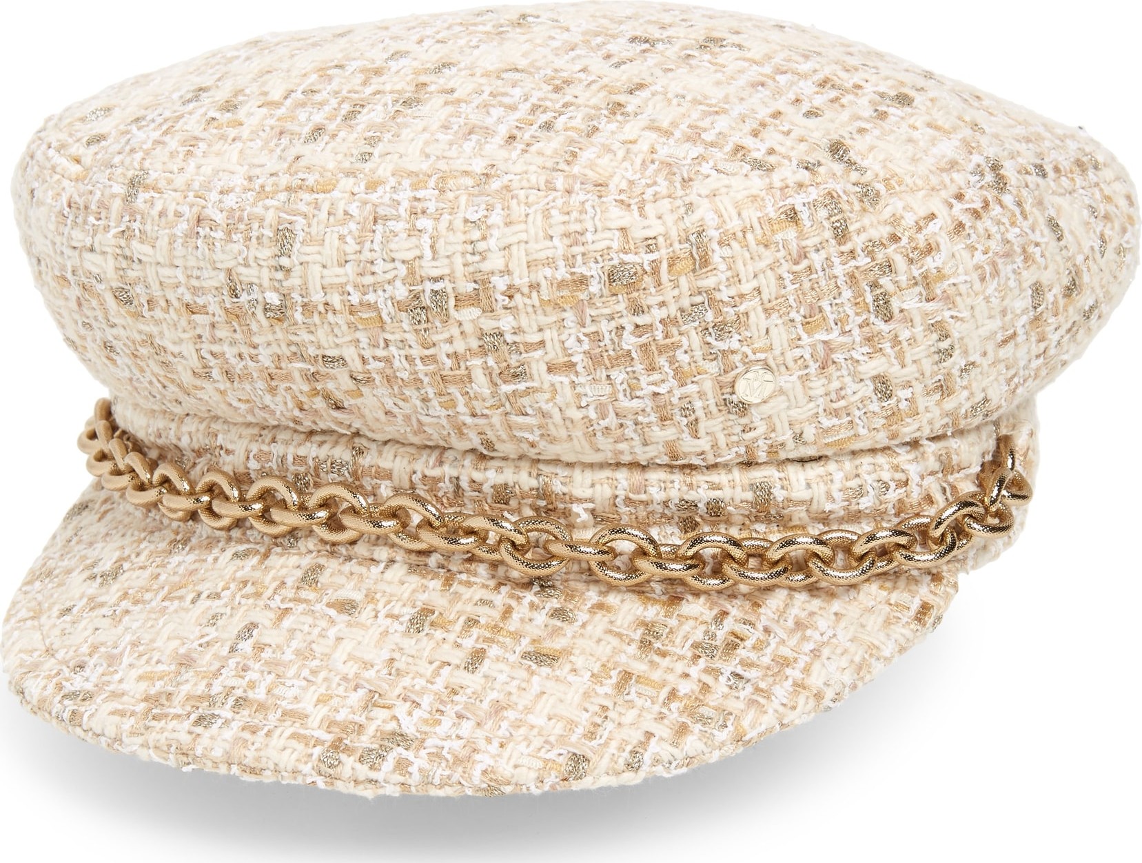 Maison Michel Abby Shiny Tweed Baker Boy Cap