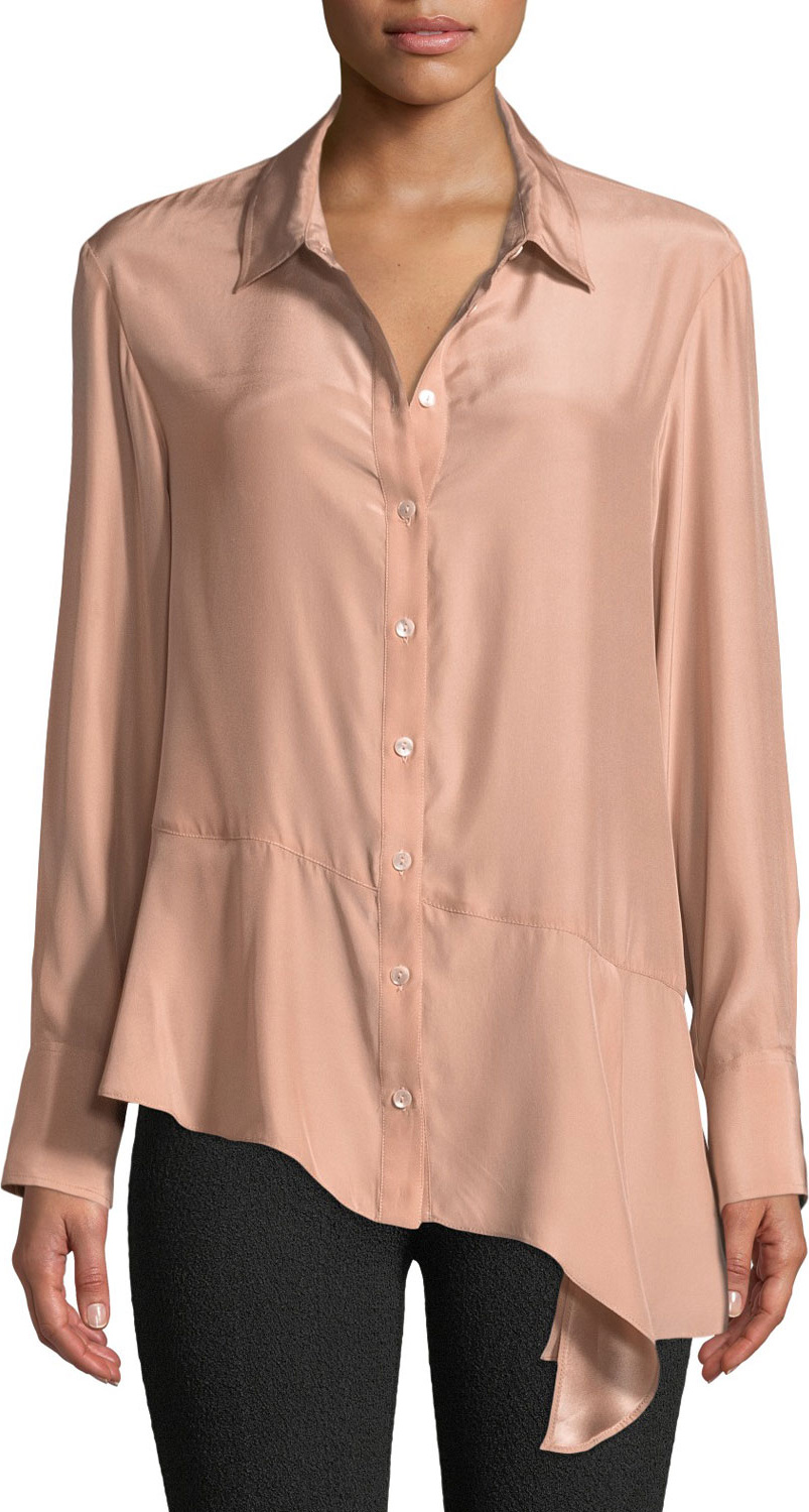 Nanette Lepore Henchman Asymmetric Silk Blouse
