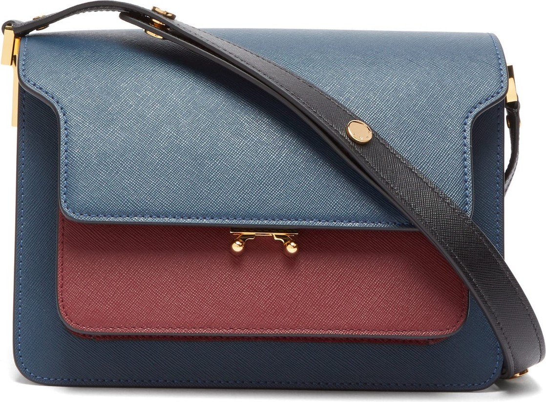 Marni Trunk medium saffiano-leather shoulder bag