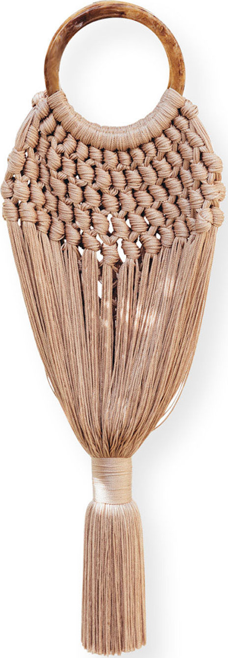 Cult Gaia Tassel Mini Net Top Handle Bag