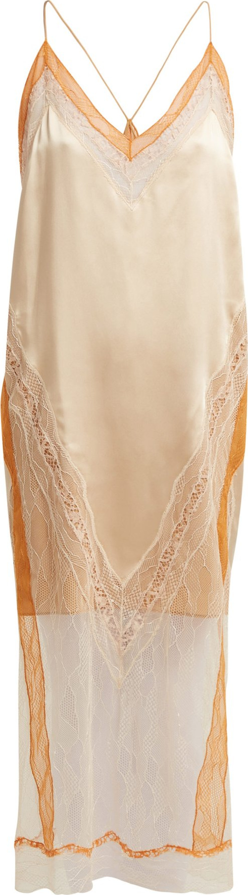 Jonathan Simkhai Lace-trimmed satin dress