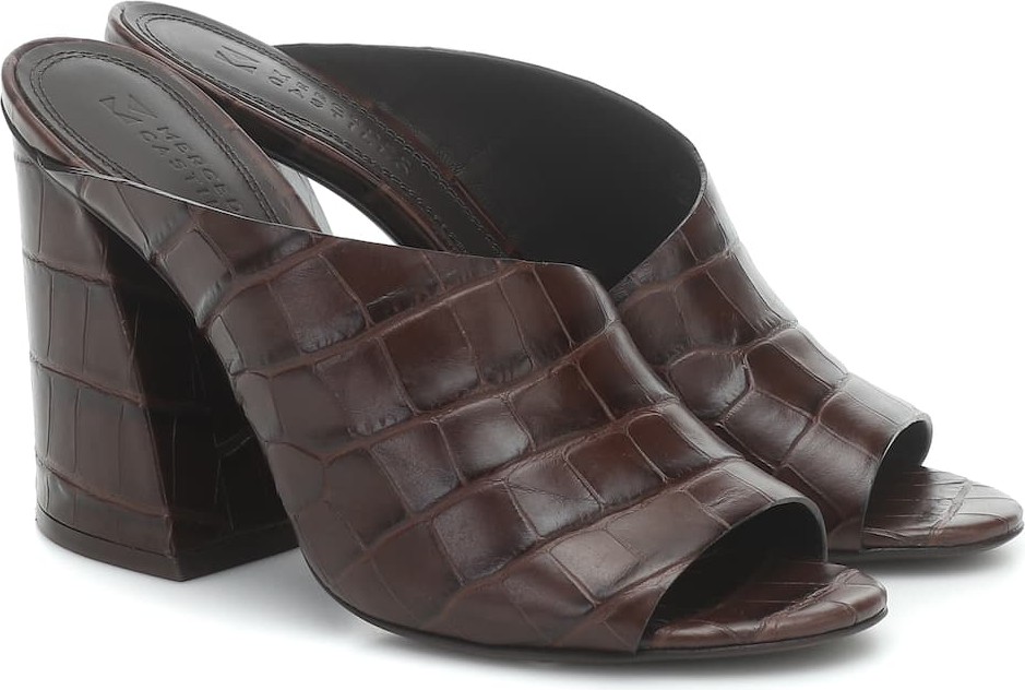 Mercedes Castillo Izar croc-effect leather sandals