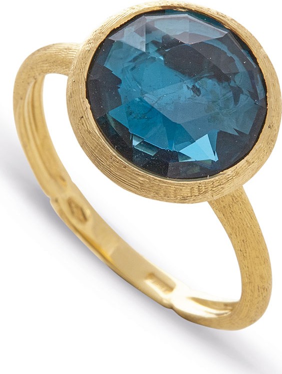 Marco Bicego Jaipur 18K Faceted Round London Blue Topaz Ring