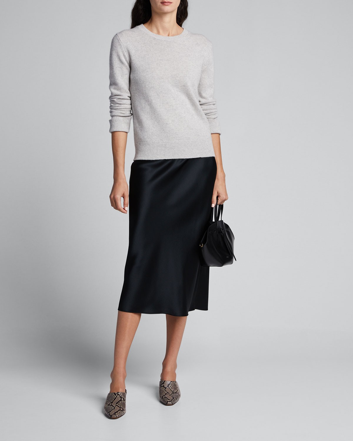 Joseph Isaak Silk Satin Midi Skirt